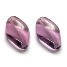 Stiklas susukto ovalo formos alyvinis 21x13 mm