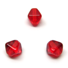 Stiklas raudonas keturbriaunio rombo formos 6 mm