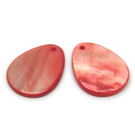 Kriauklės pakabukai rausvi lapelio formos 25x19 mm