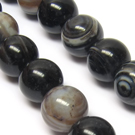 Raštuotas agatas apskritas 12 mm