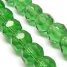 Stiklas facetuotas žalias 10 mm
