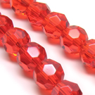 Stiklas facetuotas raudonas 10 mm