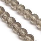 Stiklas dūminio kvarco spalvos facetuotas 6 mm