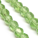 Stiklas žalsvas facetuotas 6 mm