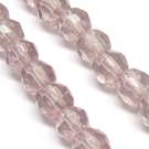 Stiklas šviesiai alyvinis facetuotas 6 mm