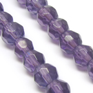 Stiklas violetinis facetuotas 6 mm