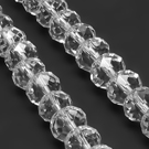 Facetuoto stiklo rondelės skaidrios spalvos 6x4 mm