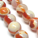 Dirbtinio karneolio rutuliukai margi 14 mm