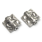 Tibeto sidabro intarpas stačiakampis 12x11 mm