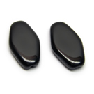 Juodas stiklas pailgo šešiakampio formos 20x11 mm