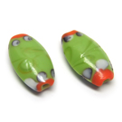 Lampwork stiklas ovalinis žalias 27 mm