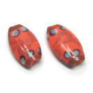 Lampwork stiklas ovalinis rusvai oranžinis 27 mm