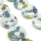 Balti melfiori karoliukai disko formos 20 mm