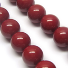 Karoliukai dengti blizgia bordo "perline" danga 12 mm