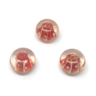Lampwork karoliukai raudoni 12x8 mm