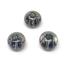 Lampwork karoliukai rudai juodi 12x8 mm