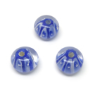 Lampwork karoliukai mėlyni 12x8 mm