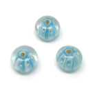 Lampwork karoliukai žydri 12x8 mm