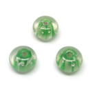 Lampwork karoliukai žali 12x8 mm