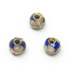 Cloisonne karoliukai mėlyni apvalūs 5 mm