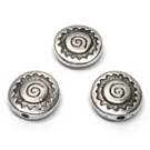 Tibeto sidabro intarpai disko formos su spirale 12 mm