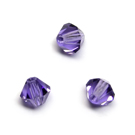 Čekiškas stiklas violetinis dvipusio konuso formos 4 mm