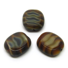 Rudas margas stiklo karoliukas matiniais kraštais stačiakampio formos 14x12 mm