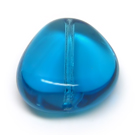 Stiklas melsvas trikampio ovalo formos 18x17 mm