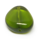 Stiklas žalias trikampio ovalo formos 18x17 mm