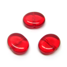 Ovalinis raudonas stiklinis karoliukas 10x12 mm