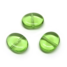 Ovalinis žalias stiklinis karoliukas 10x12 mm