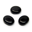 Ovalinis juodas stiklinis karoliukas 10x12 mm