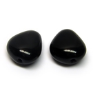 Stiklas juodas trikampio ovalo formos 12x11 mm