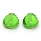 Stiklas žalias trikampio ovalo formos 12x11 mm