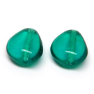 Stiklas persiškos žalios spalvos trikampio ovalo formos 12x11 mm