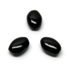 Juodo stiklo netaisyklingo ovalo formos karoliukai 8x6 mm