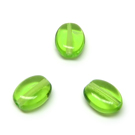 Žalio stiklo ovalo formos karoliukai 8x6 mm