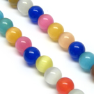 Įvairiaspalvių katės akies 6 mm karoliukų vėrinys 37 cm