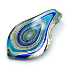 Lampwork stiklo pakabukas melsvas 33x66 mm
