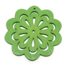 Medinė "gėlytė" žalia 4,9 cm