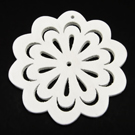 Medinė "gėlytė" balta 4,9 cm
