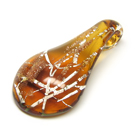 Lampwork stiklo su folija pakabukas gintaro spalvos 55 mm
