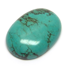 Žaliojo turkio ovalinis kabošonas 30x22 mm