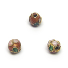 Cloisonne karoliukai rudi apvalūs 5 mm