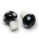 Juodas stiklinis grybukas 18x15 mm