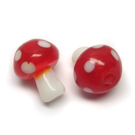 Raudonas stiklinis grybukas 18x15 mm