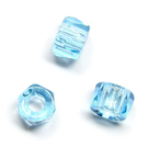 Čekiško stiklo intarpai šviesiai žydri 4x6 mm
