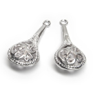Sidabro spalvos ažūrinis pakabutis "Lašas" 27x12 mm