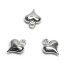 Sidabro spalvos pakabutis "Širdutė" 10x8 mm