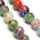 Melfiori stiklo 8 mm karoliukų juosta 38 cm